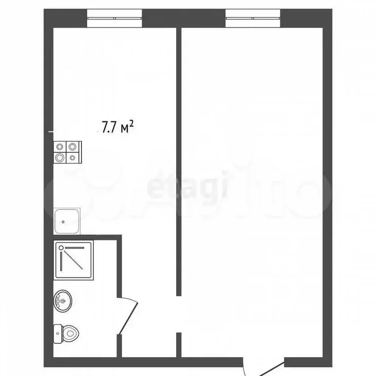 1-к. квартира, 31 м, 1/5 эт. - Фото 0