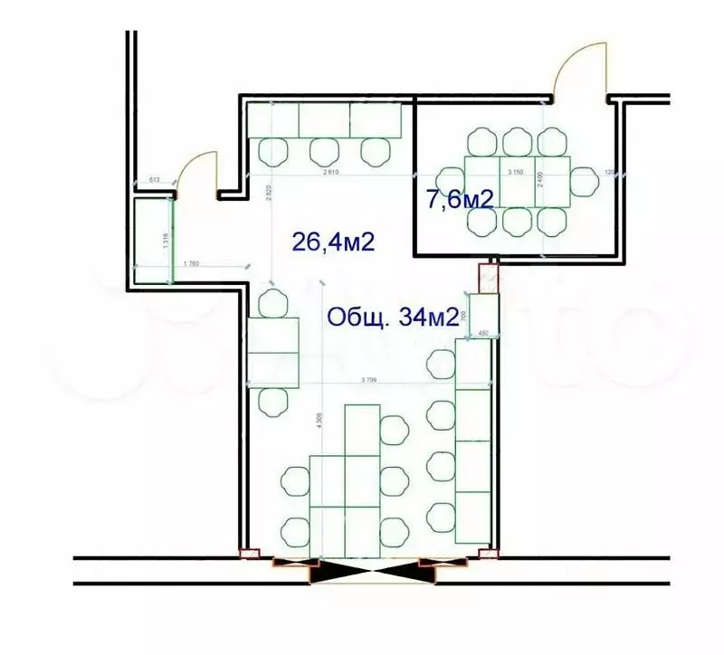 Офис (34 м) - Фото 2