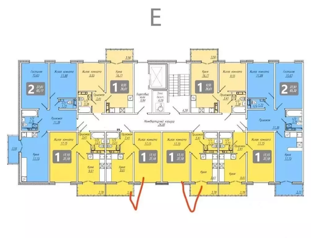 2-к кв. Чувашия, Чебоксары бул. Солнечный, 38 (63.0 м) - Фото 1