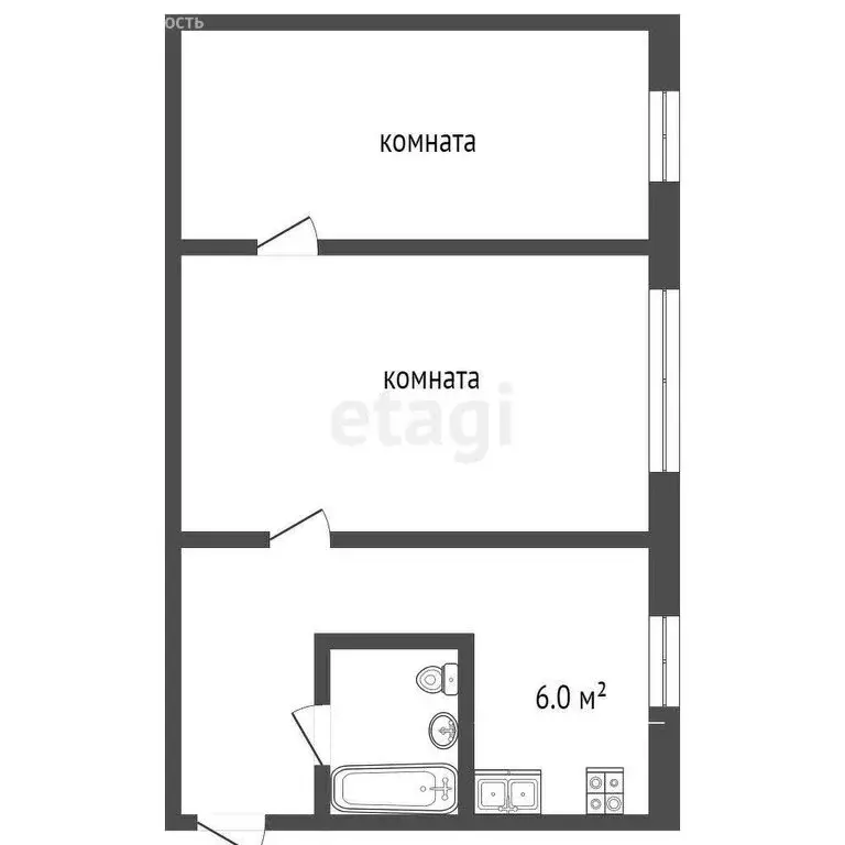 2-комнатная квартира: Муром, 3-й Лесной проезд, 6 (42 м) - Фото 0