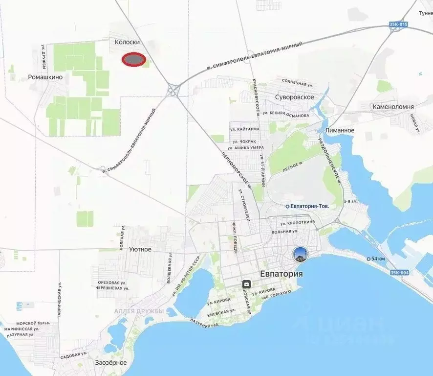 Участок в Крым, Сакский район, Ромашкинское с/пос, с. Колоски ул. ... - Фото 0