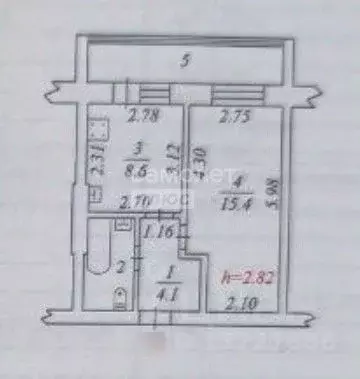 1-к кв. Ямало-Ненецкий АО, Ноябрьск ул. Энтузиастов, 26 (31.9 м) - Фото 2
