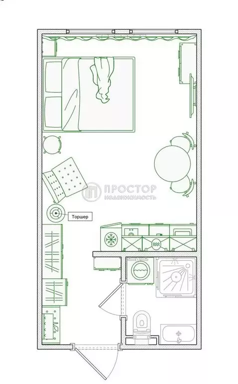 Квартира-студия: Москва, Новоостаповская улица, 20 (23.5 м) - Фото 1