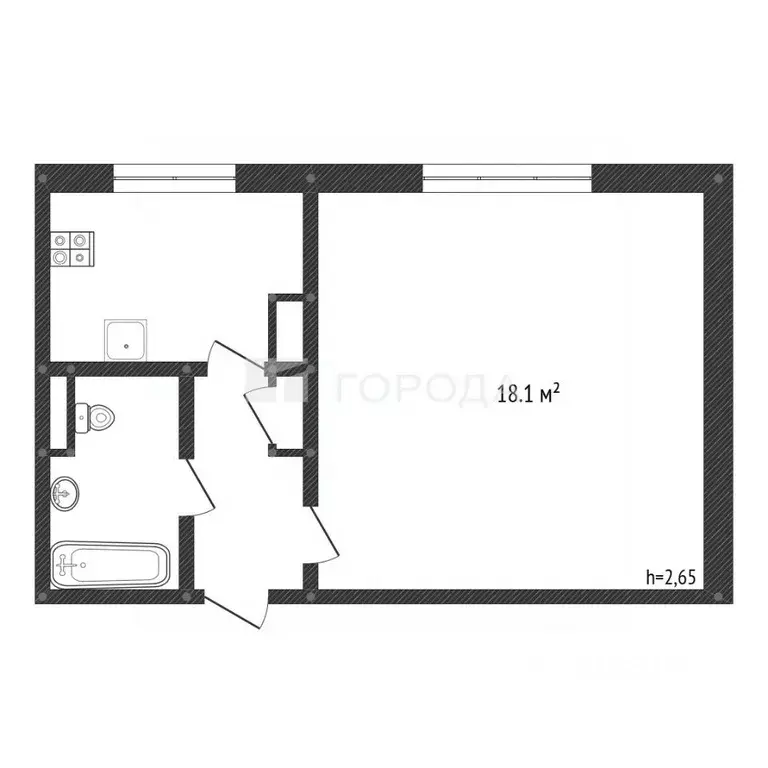 1-к кв. Кемеровская область, Новокузнецк ул. 13-й Микрорайон, 14 (35.7 ... - Фото 1