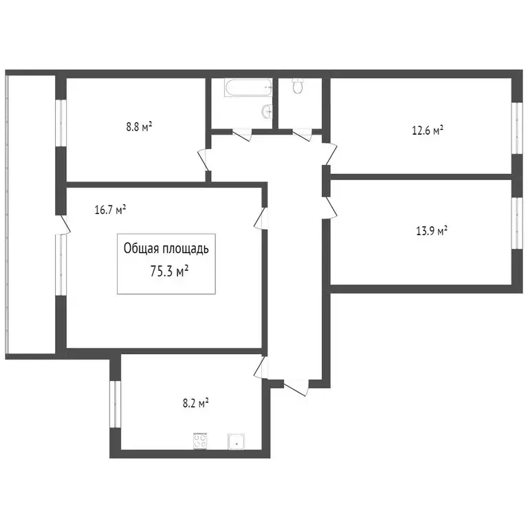 4-комнатная квартира: Томск, проспект Мира, 33 (73.5 м) - Фото 1