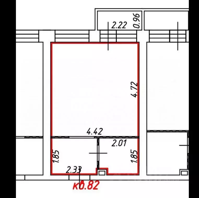 Студия Москва д. Марьино, ул. Жемчужная, 1к15 (29.0 м) - Фото 2