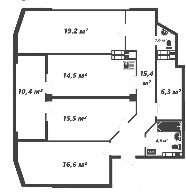 3-к кв. Крым, Ялта муниципальный округ, Форос пгт спуск Форосский, 8к2 ... - Фото 1