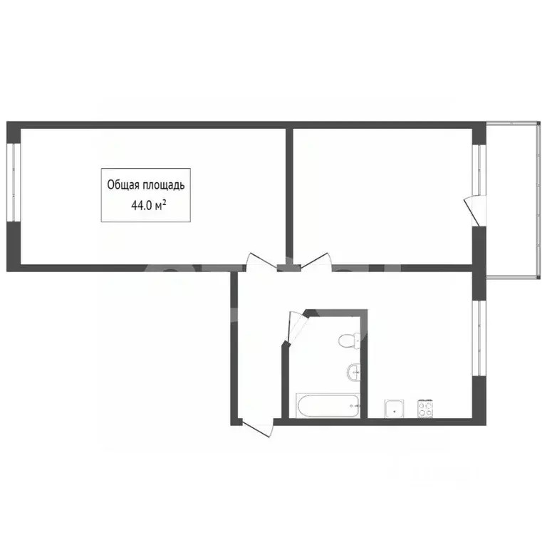 2-к кв. Томская область, Томск Алтайская ул., 120 (47.1 м) - Фото 2