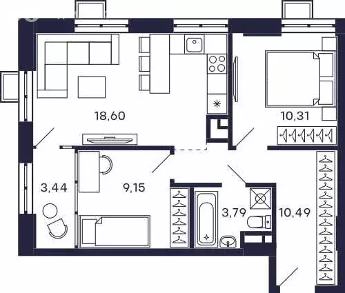 2-комнатная квартира: Красногорск, микрорайон Павшино, жилой комплекс ... - Фото 1