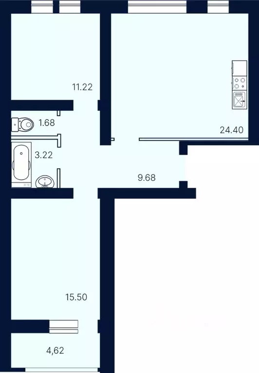 2-к кв. Саратовская область, Саратов Солнечный-2 жилрайон, Сияй-город ... - Фото 1