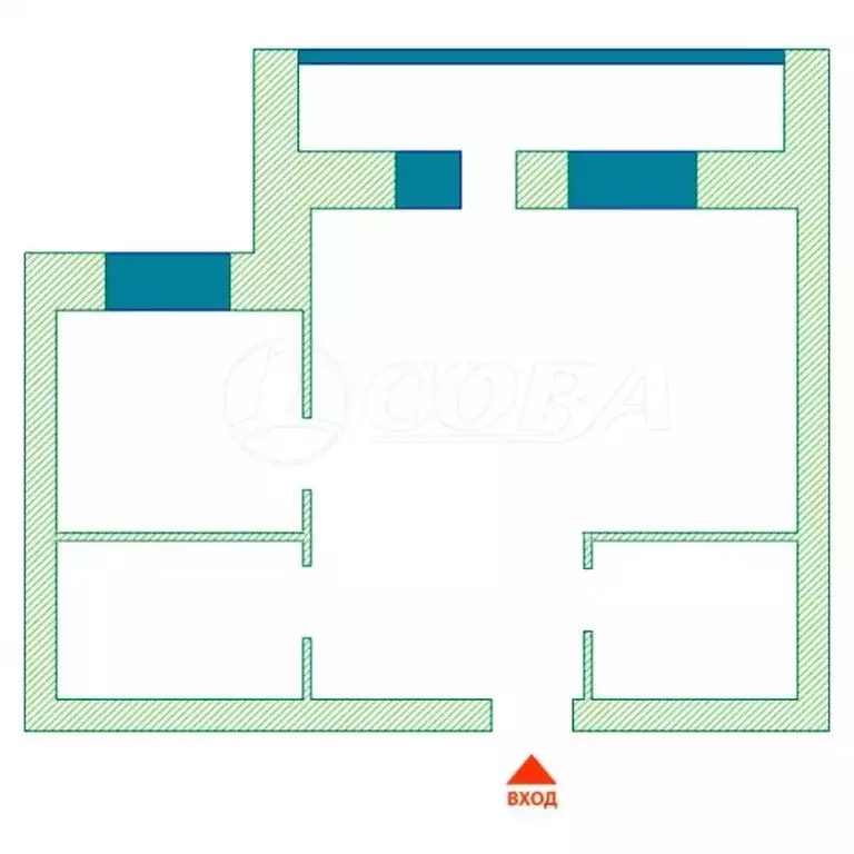 1-комнатная квартира: Тюмень, Газопромысловая улица, 6 (51 м) - Фото 2