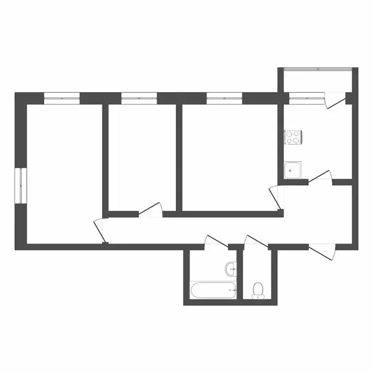 3-комнатная квартира: село Червишево, улица Строителей, 13 (84 м) - Фото 1