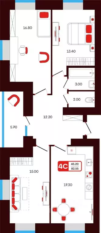 4-к кв. Башкортостан, Туймазы пер. Луначарского, 5 (82.55 м) - Фото 1