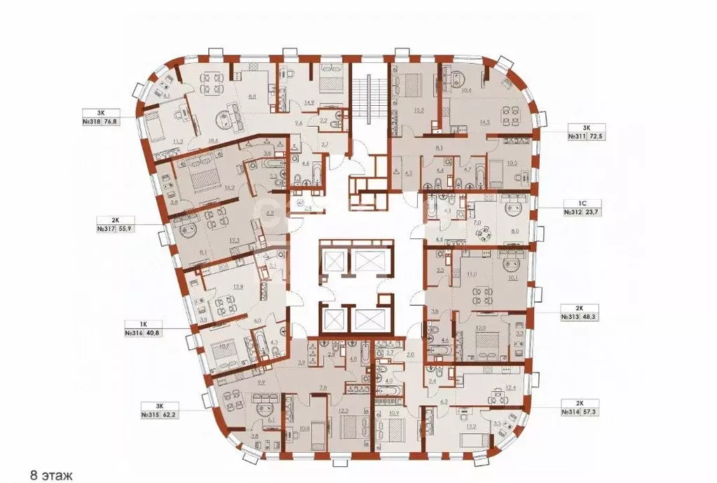 3-к кв. Нижегородская область, Нижний Новгород Витебская ул., 25 (72.5 ... - Фото 1