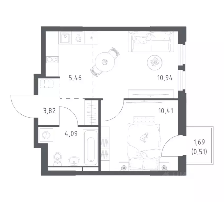 1-к кв. Московская область, Королев Юбилейный мкр, Космический Квартал ... - Фото 1