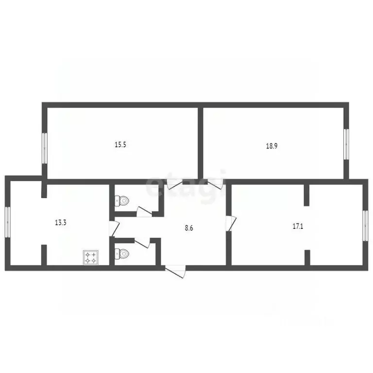3-к кв. Карачаево-Черкесия, Черкесск ул. Космонавтов, 74 (65.9 м) - Фото 1