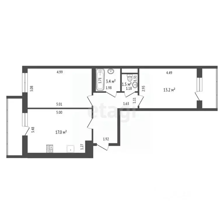 2-к кв. Мордовия, Саранск Республиканская ул., 101А (64.0 м) - Фото 1