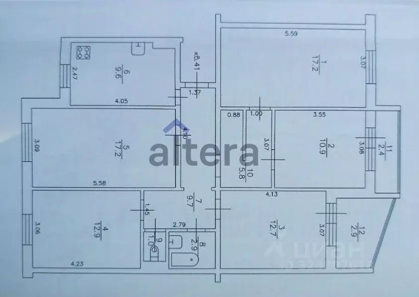 5-к кв. Татарстан, Казань ул. Бондаренко, 22 (99.9 м) - Фото 1