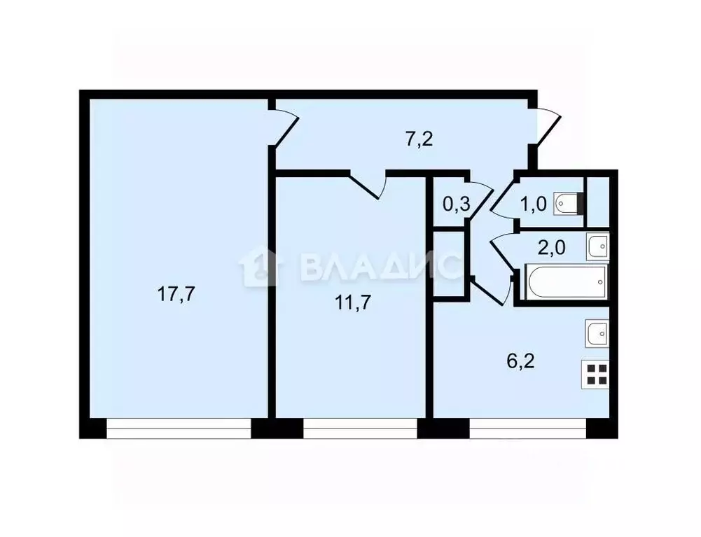 2-к кв. Санкт-Петербург ул. Ольги Форш, 17К1 (46.0 м) - Фото 1