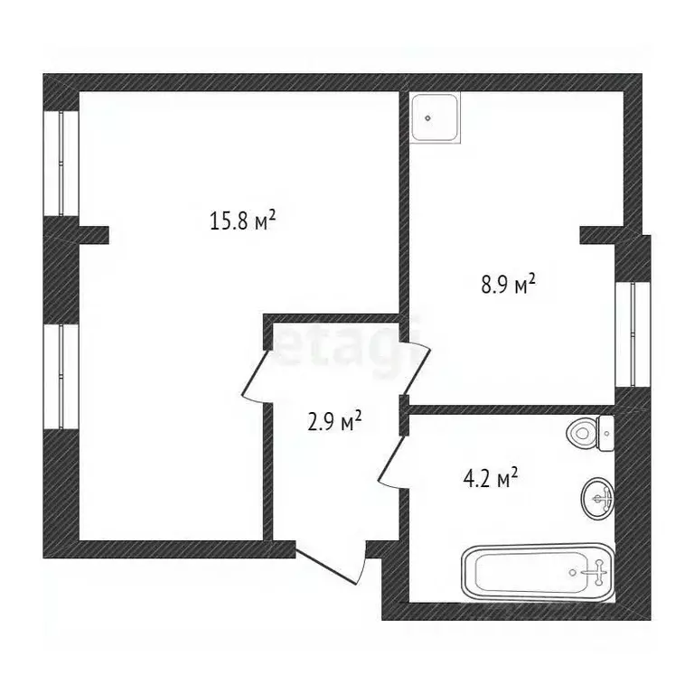 1-к кв. Красноярский край, Красноярск ул. Светлова, 5Г (31.8 м) - Фото 1
