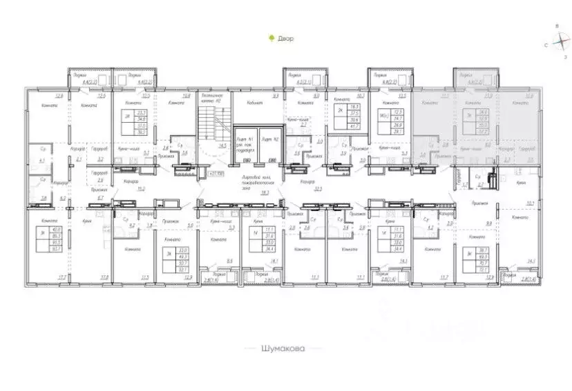 3-к кв. Алтайский край, Барнаул ул. Шумакова, 13 (57.0 м) - Фото 1