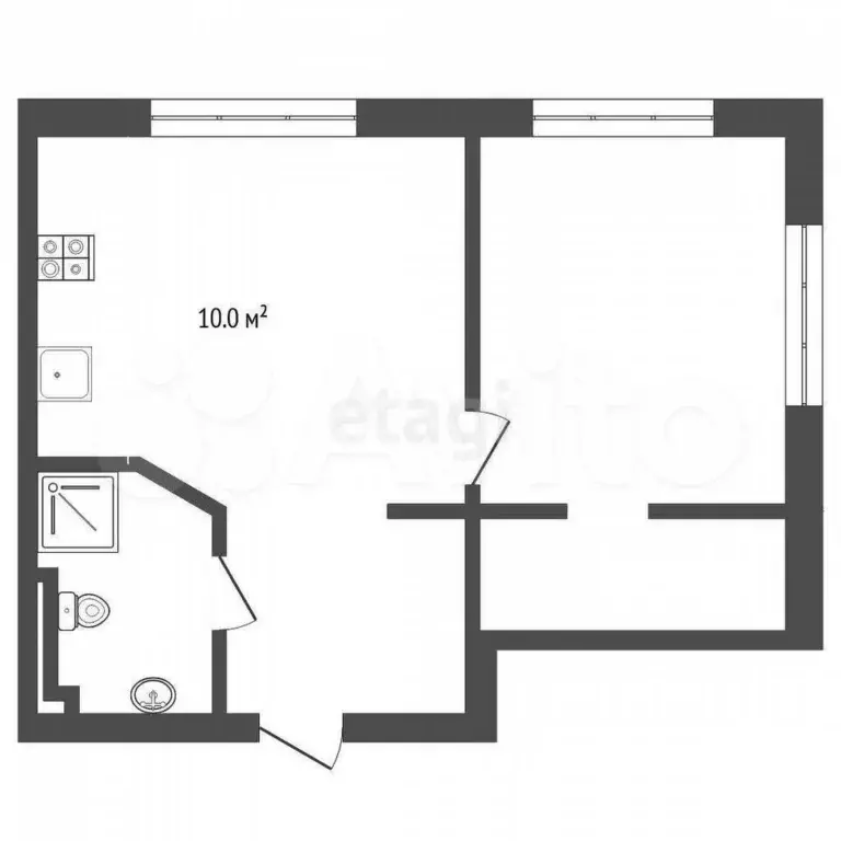 1-к. квартира, 34,9 м, 4/8 эт. - Фото 0