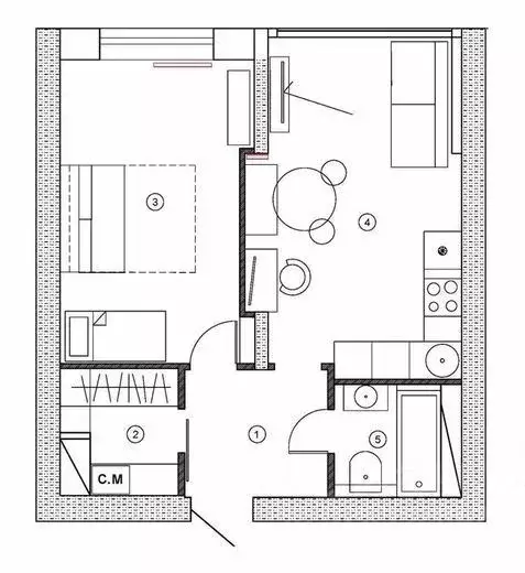 1-к кв. Санкт-Петербург Октябрьская наб., 40 (35.2 м) - Фото 2