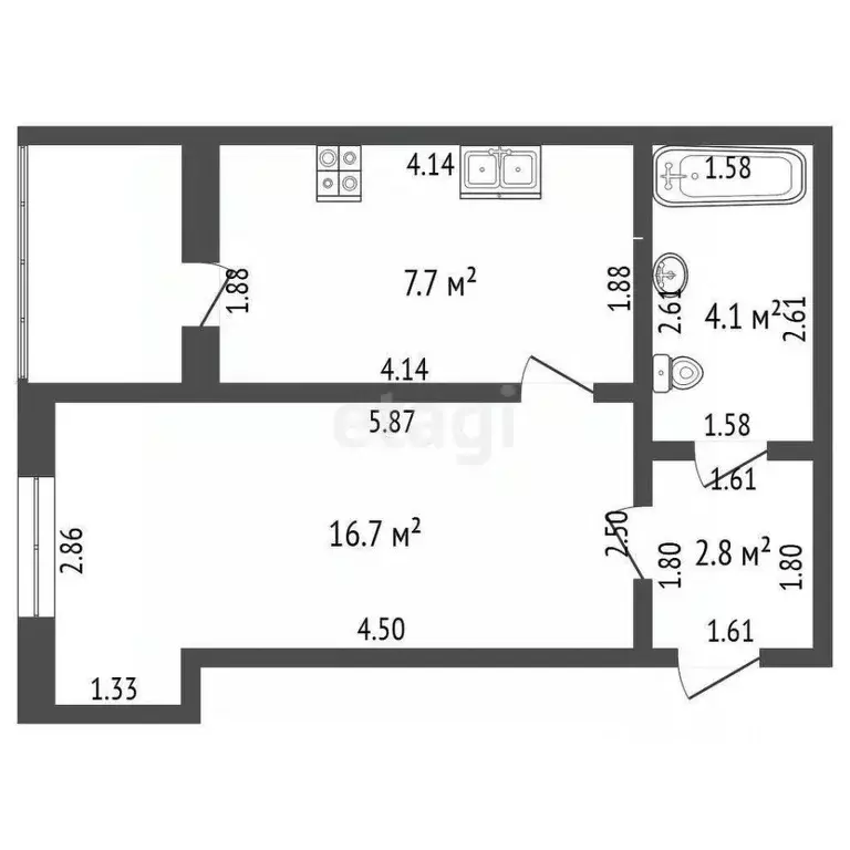 1-к кв. Севастополь ул. Челнокова, 27 (29.9 м) - Фото 2