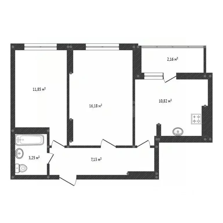 2-к кв. Башкортостан, Уфа Инорс мкр, ул. Новоселов, 8 (51.39 м) - Фото 1