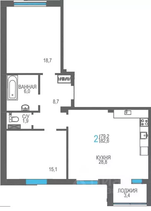 2-к кв. Крым, Феодосия ш. Симферопольское, 48к1 (82.6 м) - Фото 0
