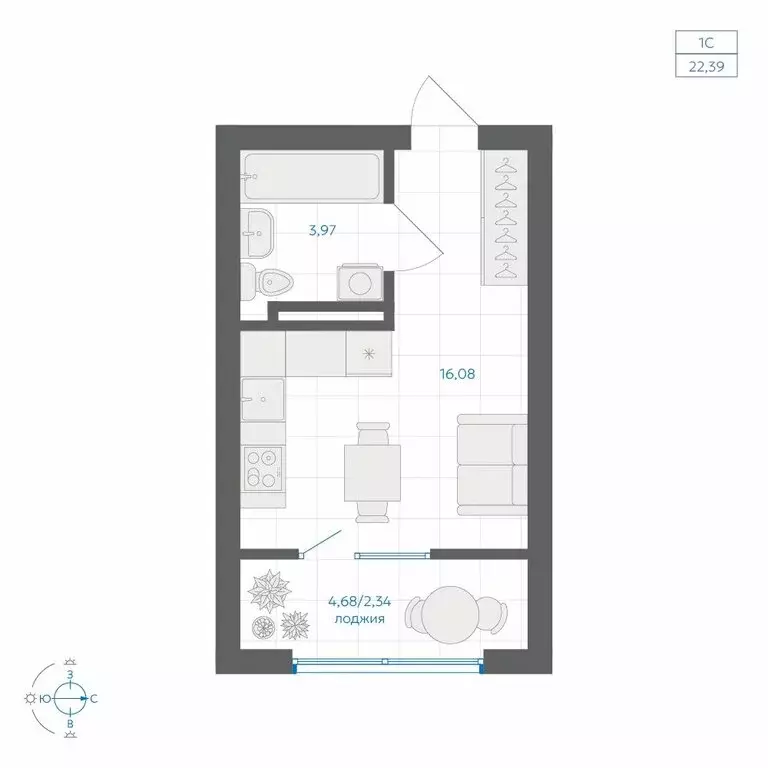 Квартира-студия: Челябинский городской округ, посёлок Пригородный, ... - Фото 2