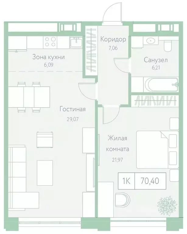 1-к кв. Хабаровский край, Хабаровск Доступный пер., 14 (70.4 м) - Фото 1