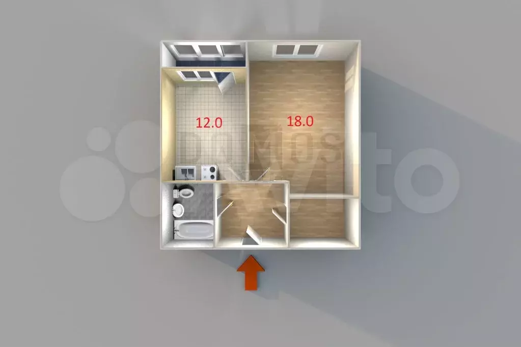 1-к. квартира, 40 м, 4/26 эт. - Фото 0