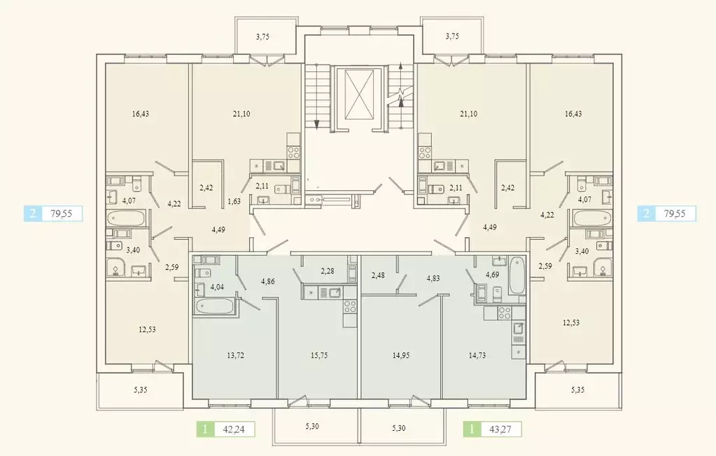 2-к кв. Ленинградская область, Гатчина ул. Чехова, 39к1 (78.4 м) - Фото 2