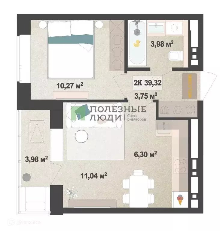 Продаётся 2-к квартира, 39.3 м - Фото 1