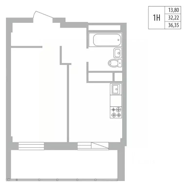 1-к кв. Татарстан, Набережные Челны ул. Раскольникова, 22 (36.35 м) - Фото 0
