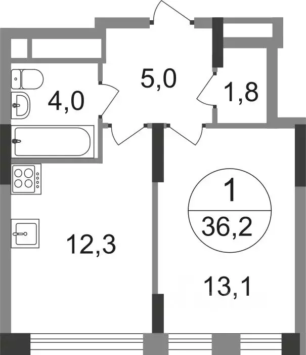 1-к кв. Москва Переделкино Ближнее мкр, 17-й кв-л, к1 (36.2 м) - Фото 0