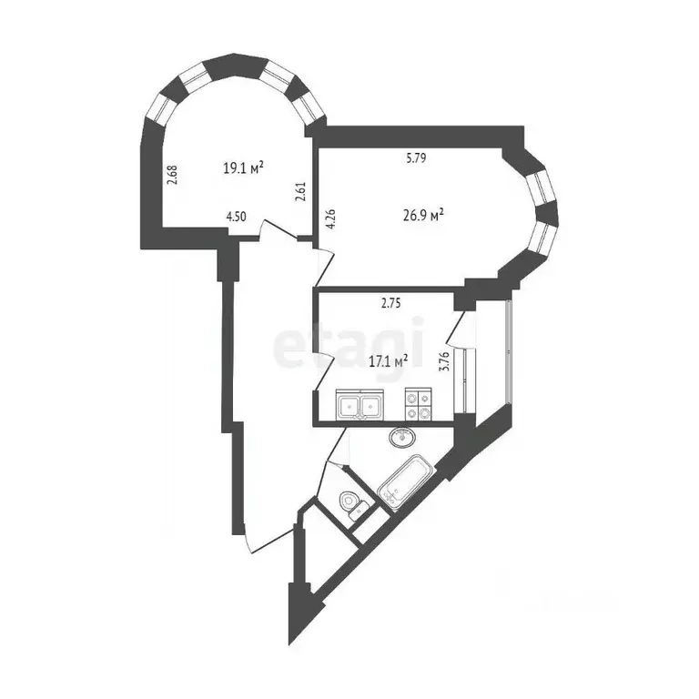 2-к кв. Ханты-Мансийский АО, Сургут ул. Маяковского, 7 (91.3 м) - Фото 1