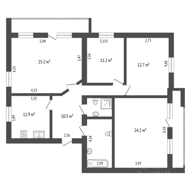 4-к кв. Тюменская область, Тюмень ул. Червишевский Тракт, 33 (111.7 м) - Фото 2