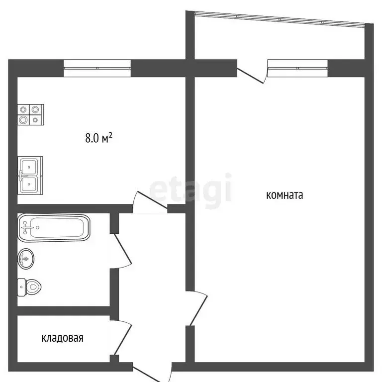 1-комнатная квартира: Воскресенск, улица Мичурина, 17А (34 м) - Фото 1