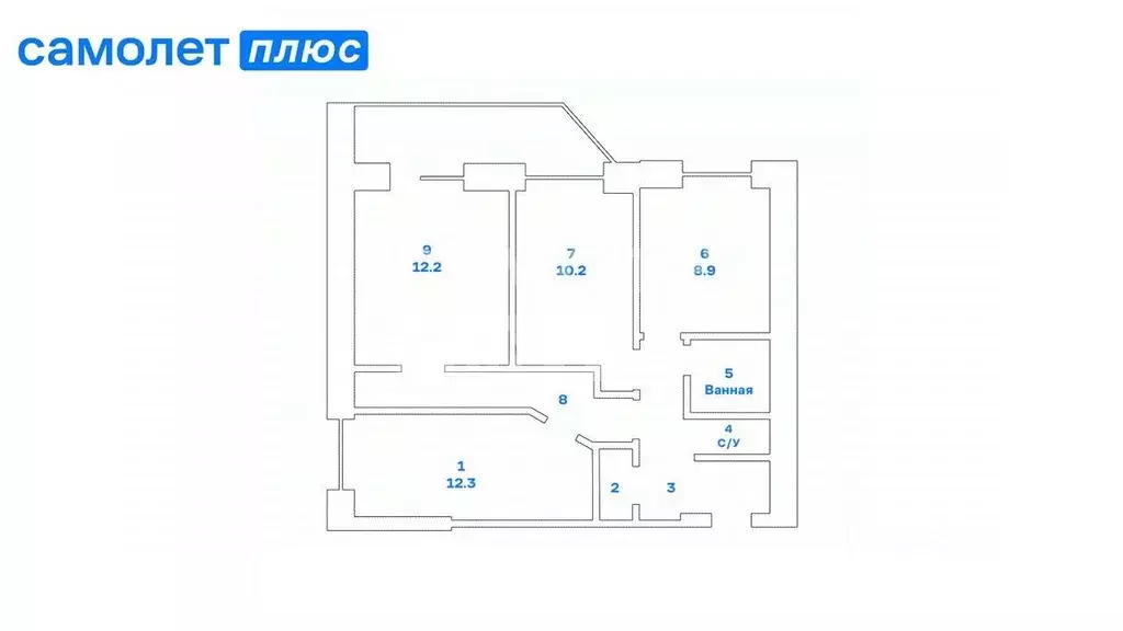 3-к кв. Пермский край, Пермь ул. Клары Цеткин, 21А (64.6 м) - Фото 2