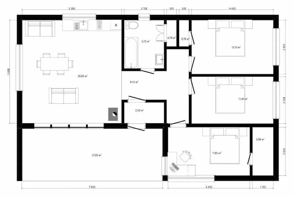 Дом в деревня Кривцово, Счастливый переулок (120 м) - Фото 2