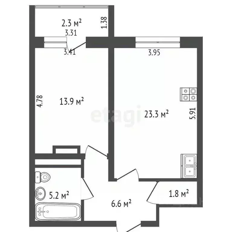 1-к кв. Вологодская область, Череповец ул. Раахе, 54 (52.8 м) - Фото 0