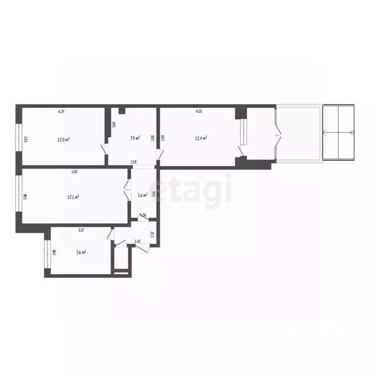 3-к кв. Тюменская область, Тюмень Профсоюзная ул., 70 (66.0 м) - Фото 2