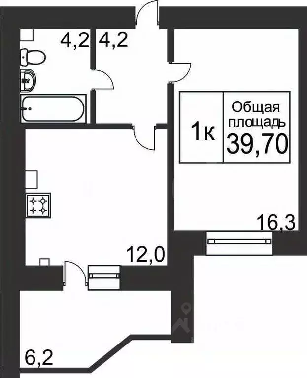 1-к кв. Костромская область, Кострома ул. Евгения Ермакова, 1к3 (37.6 ... - Фото 2