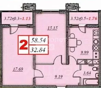 2-к кв. Краснодарский край, Анапа Владимирская ул., 55В (63.25 м) - Фото 2