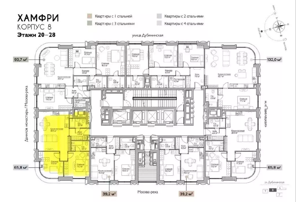 3-к кв. Москва Дубининская ул., 59к8 (66.0 м) - Фото 1