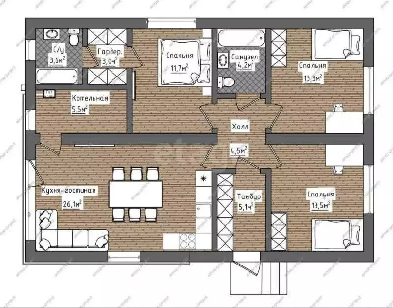 Дом в деревня Медвенка, микрорайон Лесной (95 м) - Фото 1