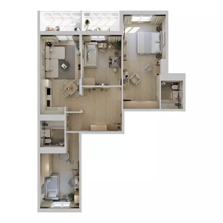 3-к кв. Ханты-Мансийский АО, Сургут 51-й мкр, Сити Парк жилой комплекс ... - Фото 2