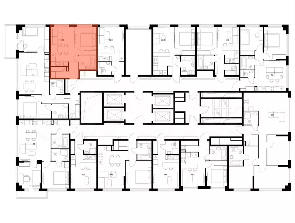 1-к. квартира, 34,5 м, 15/30 эт. - Фото 1